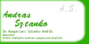 andras sztanko business card